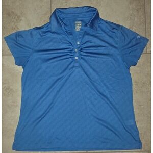 Page & Tuttle Cool Swing Blue Golf Polo Shirt Womens Large Rocky Bayou CC